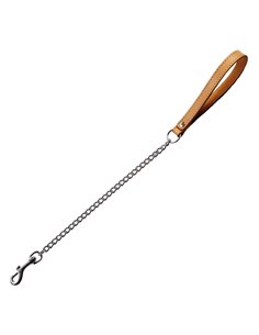 GUINZAGLIO CATENA CON MANIGLIA IN CUOIO
