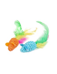 TOPINI GATTO NATURE IN CARTA CON PIUME