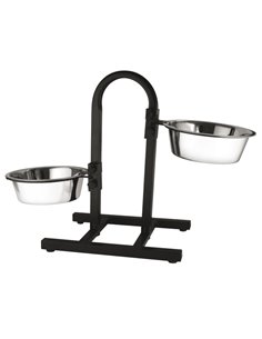 DUPLEX ADJUSTABLE STAND WITH STAINLESS STEEL BOWLS