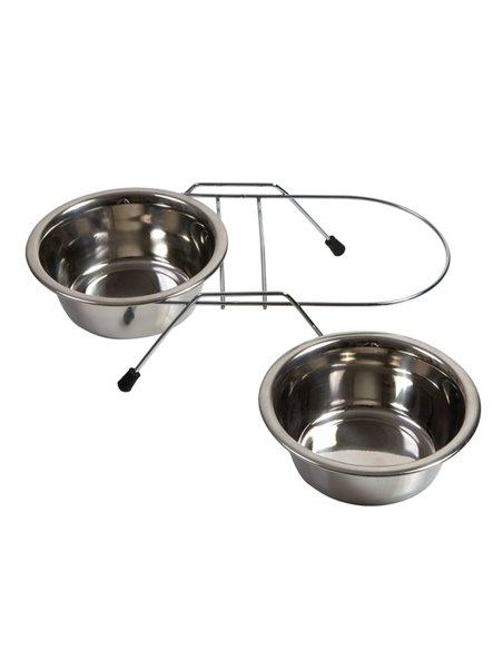 STELLA DOUBLE DINER WITH STAINLESS STEEL BOWLS