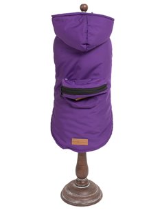 CITY PADDED JACKET WITH DETACHEABLE HOOD AND POO BAG DISPENSER