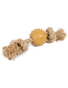 NATURAL RUBBER SPIKY BALL WITH HEMP ROPE