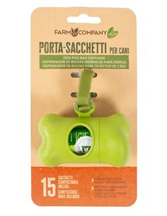 PORTASACCHETTI BIODEGRADABILE CON SACCHETTI COMPOSTABILI