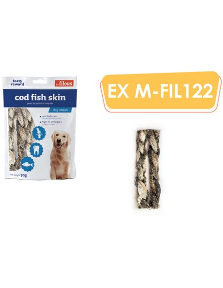 TRECCE DI PELLE DI MERLUZZO ESSICCATA