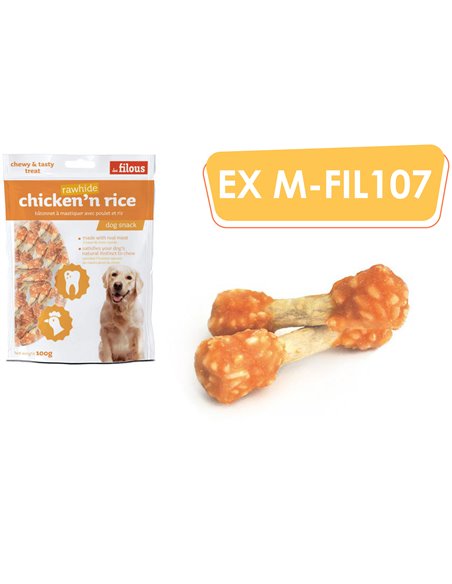 BASTONCINI DI PELLE BOVINA CON POLLO E RISO