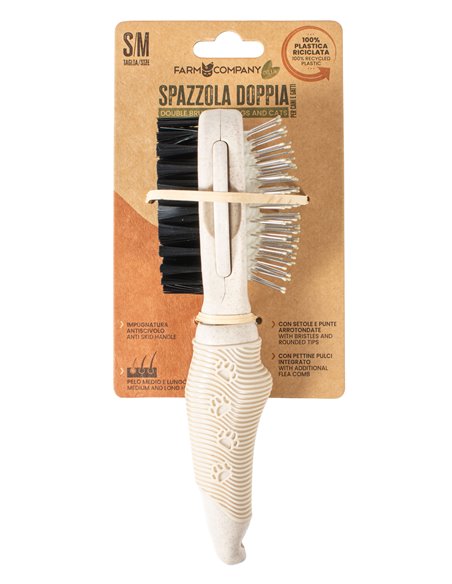 SPAZZOLA DOPPIA CON PETTINE PULCI LINEA GREEN