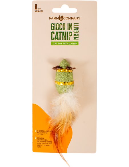 TOPO IN CATNIP CON PIUMA