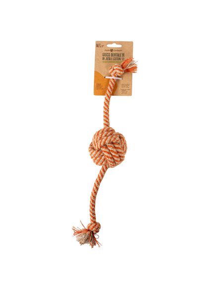 GIOCO CORDA CON PALLA JUTA E COTONE