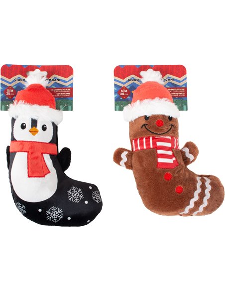 PELUCHE NATALE A CALZA SOGGETTI ASSORTITI