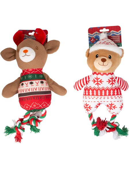 PELUCHE NATALE CON CORDA SOGGETTI ASSORTITI